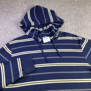 Katin Indigo Travis Hide Hoodie Striped LS Long Sleeve Shirt‎ Mens Medium